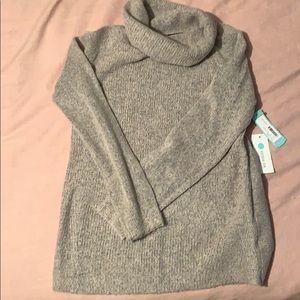 NWT Pink Clover Taupe Fulton Cowl Neck Pullover